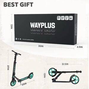 WayPlus Scooter - Black and Aqua